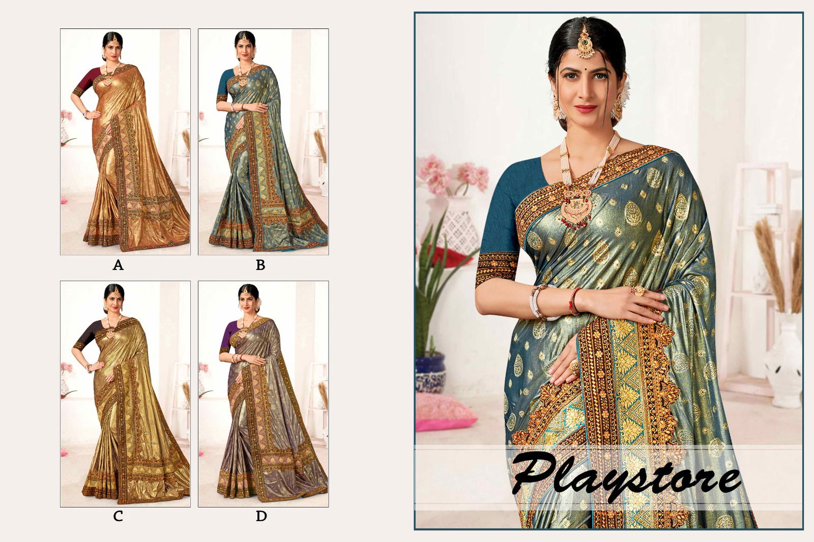 Ronisha Playstore Designer Saree Collection
